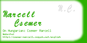 marcell csemer business card